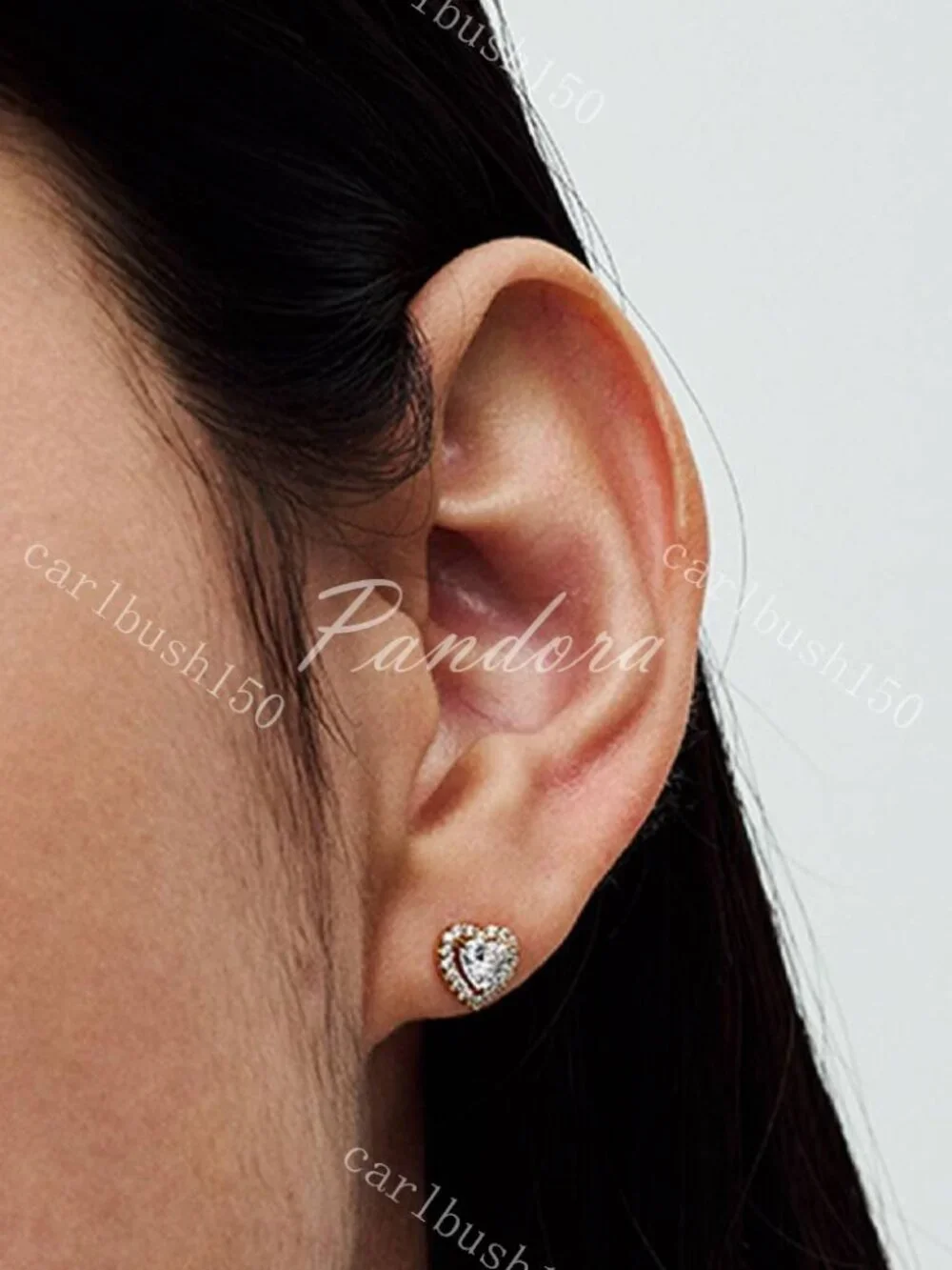 Pandora Sparkling Elevated Heart Stud Earrings